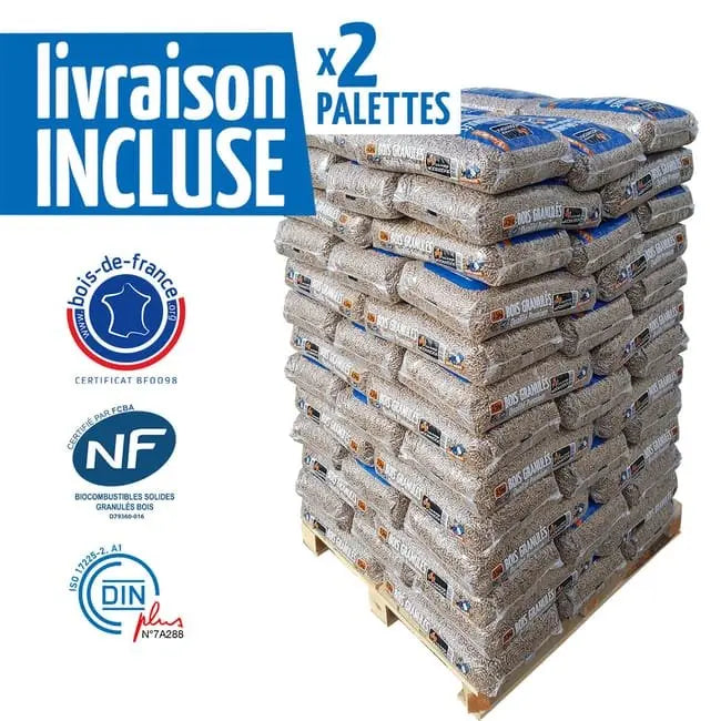 Palette de granulés WOODSTOCK x 2 (132 sacs) Mandin Bois