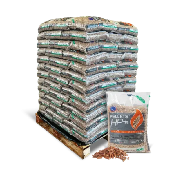 Granulés de bois HP+ – Piveteau – 104 sacs de 10kg Mandin Bois