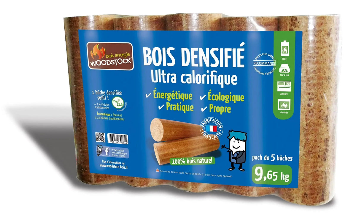 Bois compressé densifié Woodstock – Palette de 104 packs Mandin Bois