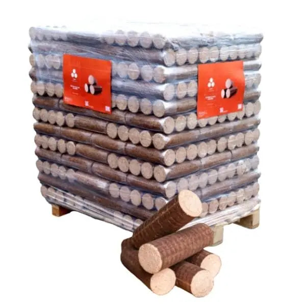 Bûches de bois densifié Wooday – 96 packs de 5 bûches Mandin Bois