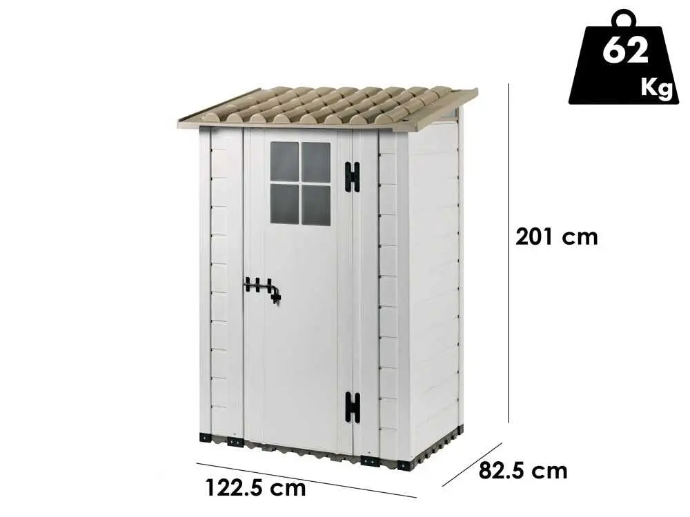 Abri de jardin Garofalo Tuscany EVO 100 – Compact avec fenêtre et porte simple 122,5 x 82,5 x 201 cm