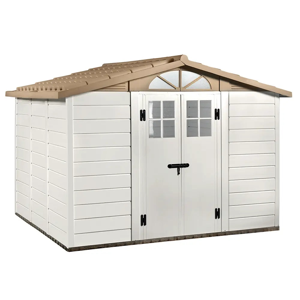  Abri de jardin - Garofalo Tuscany Evo 280 - Avec fenêtres et porte à double battant - 282,5 x 242,5 x 225 cm