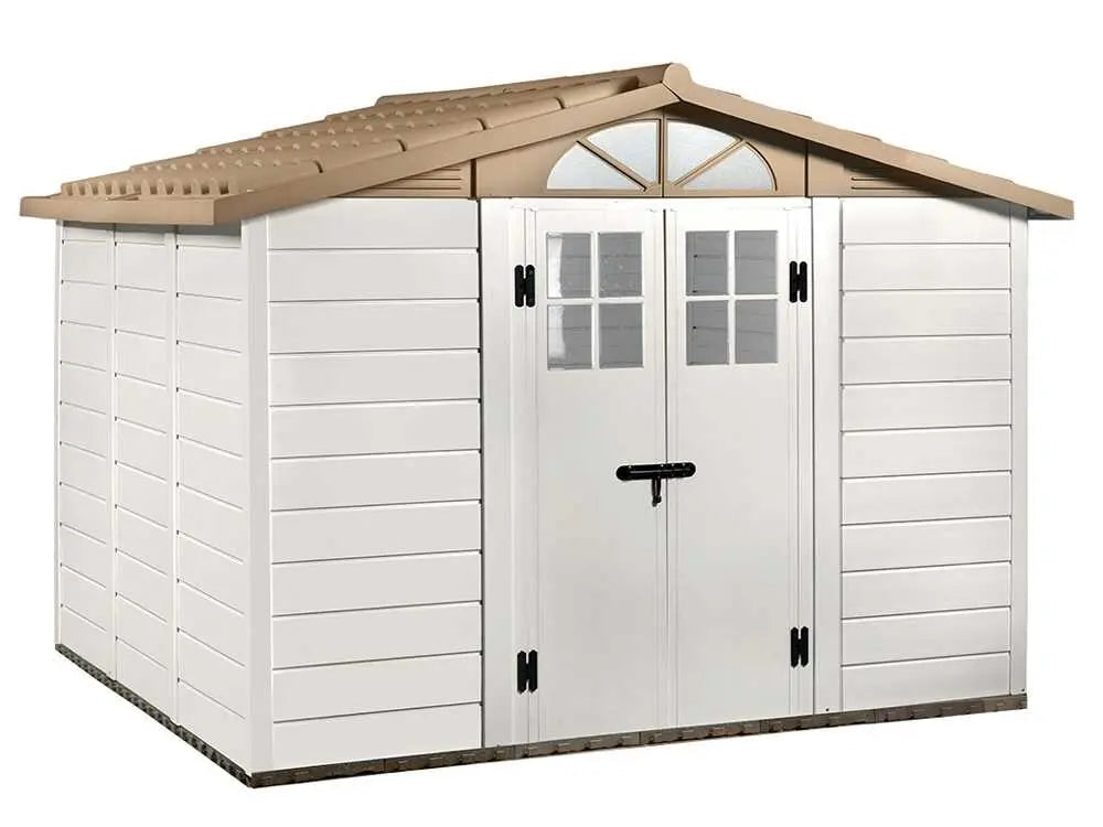  Abri de jardin - Garofalo Tuscany Evo 280 - Avec fenêtres et porte à double battant - 282,5 x 242,5 x 225 cm