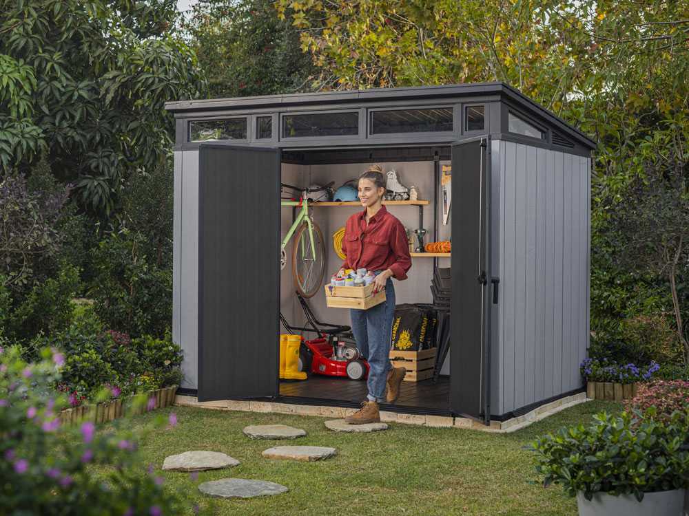 Abri de jardin - Keter Artisan gris -  Avec porte double battant - 277x218x226 cm