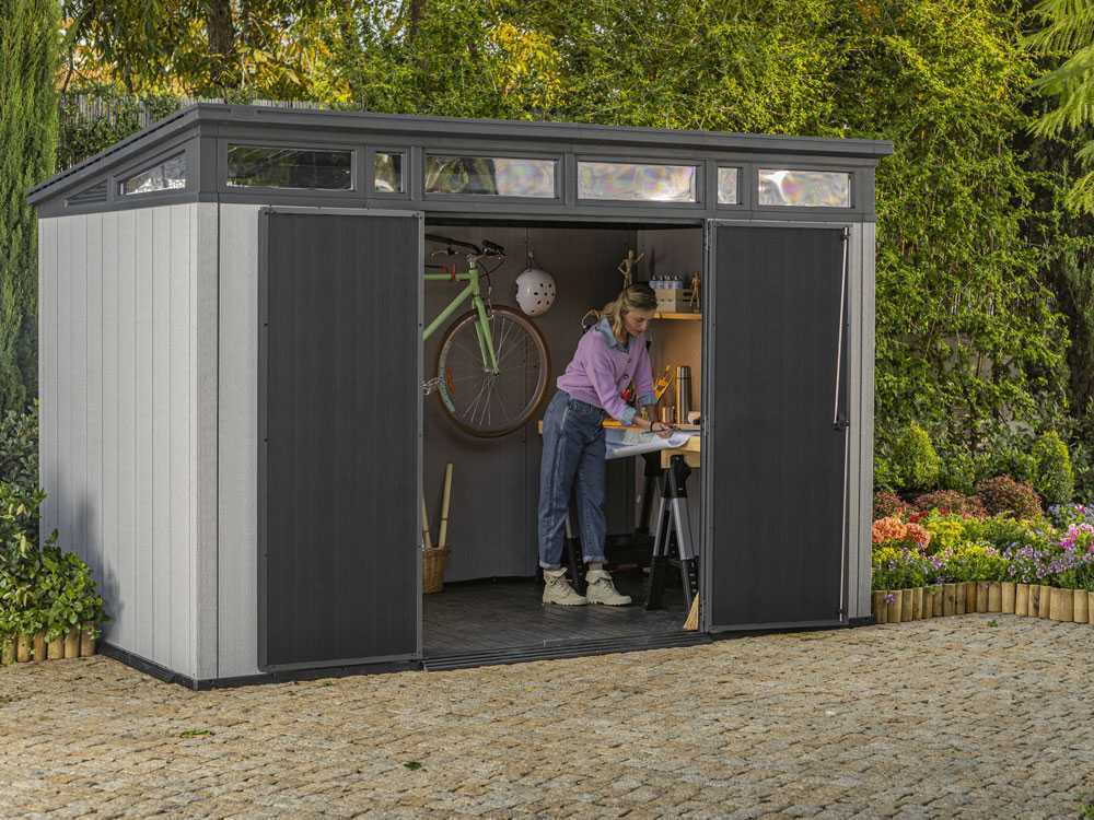 Abri de jardin - Keter Artisan gris -  Avec porte à double pans - 342x218x226 cm