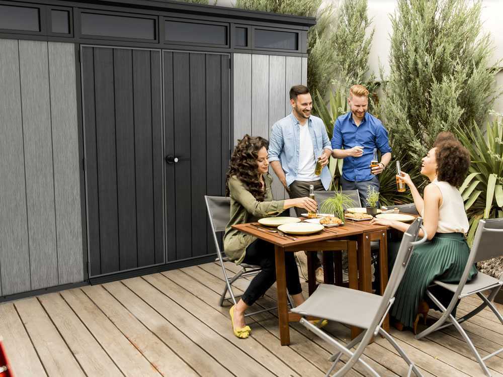 Abri de jardin - Keter Artisan gris -  Avec porte à double pans - 342x218x226 cm