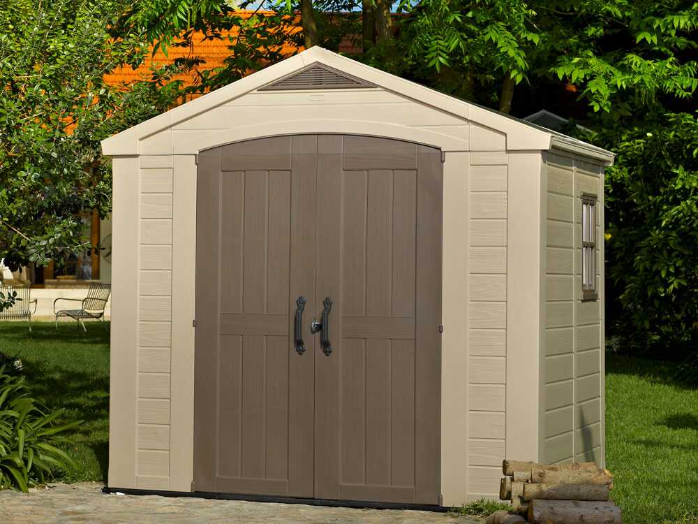 Abri de jardin - Keter Factor beige -  Avec fenêtre latérale - 256.5x182x243 cm DIDIER ELECTROMENAGER
