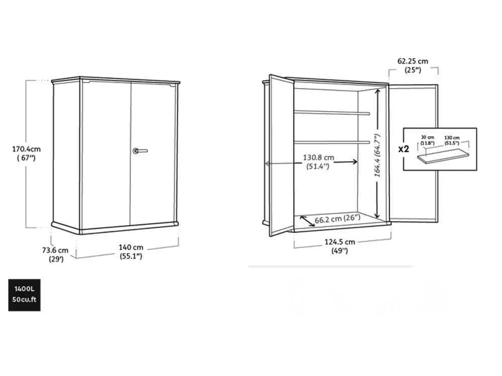 Armoire à outils de jardin - Keter High Store - 140x73x170 cm Didier Electromenager