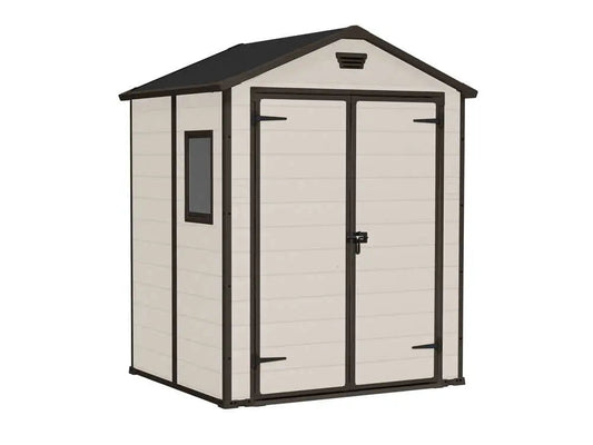  Abri de jardin - Keter Manor beige - Avec fenêtre latérale - 185x152x226 cm