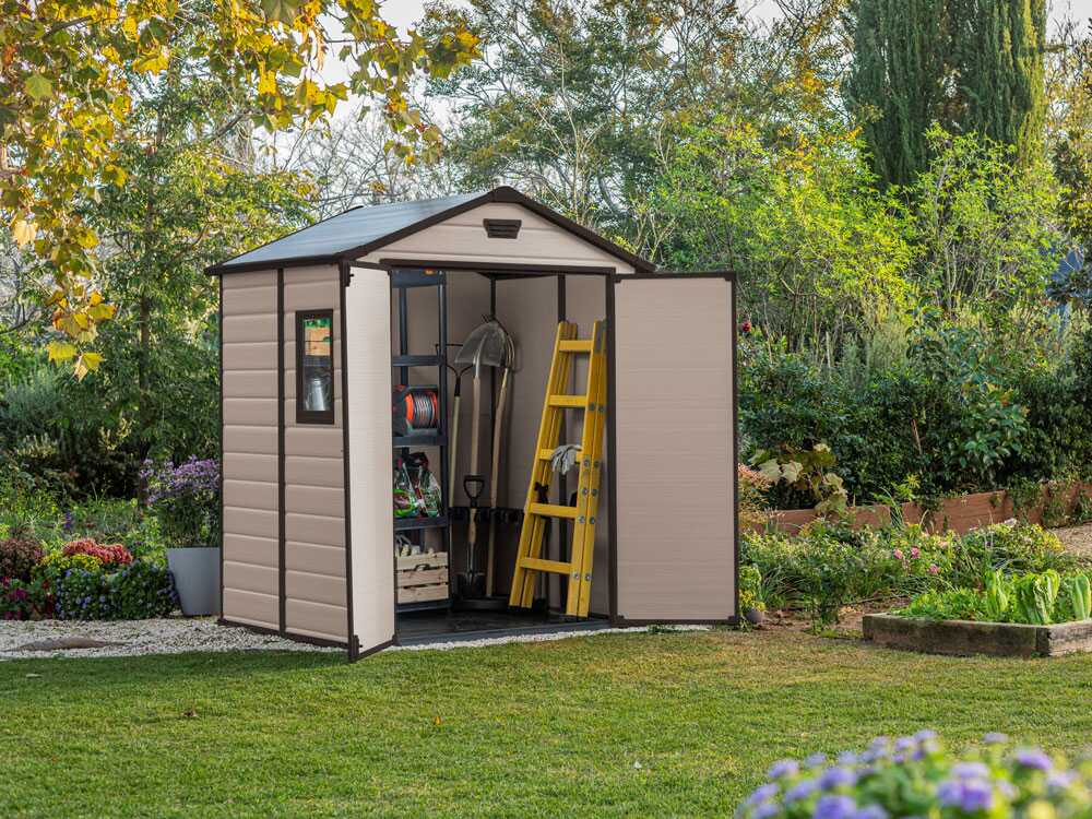  Abri de jardin - Keter Manor beige - Avec fenêtre latérale - 185x152x226 cm