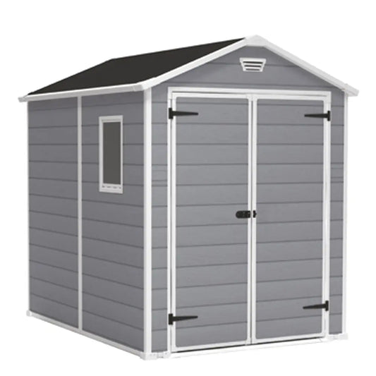 Abri de jardin - Keter Manor gris - Avec fenêtre latérale - 186x237x227 cm