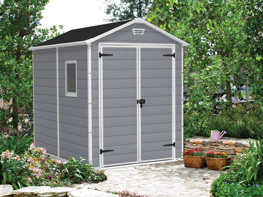 Abri de jardin - Keter Manor gris - Avec fenêtre latérale - 186x237x227 cm