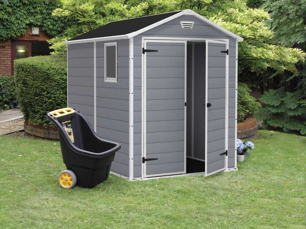 Abri de jardin - Keter Manor gris - Avec fenêtre latérale - 186x237x227 cm