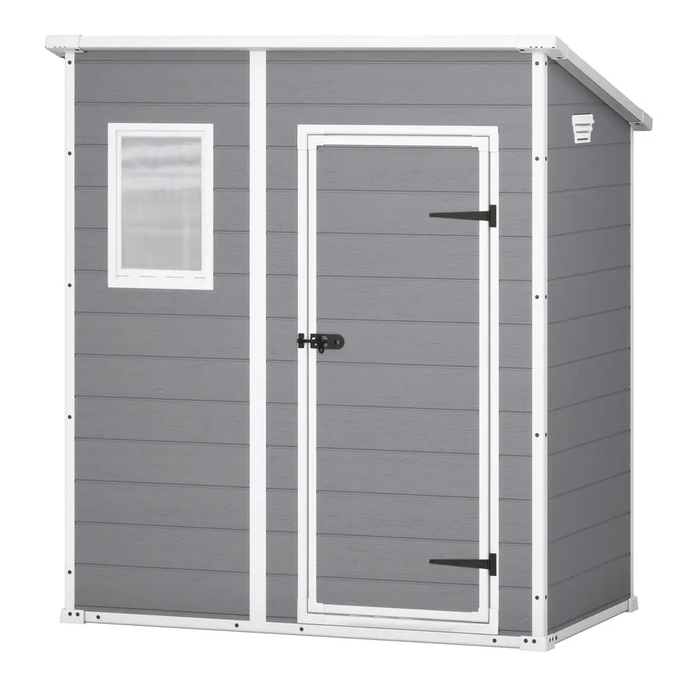 Abri de jardin - Keter Manor Pent gris -  Avec fenêtre frontale - 183.5x111x200.5 cm
