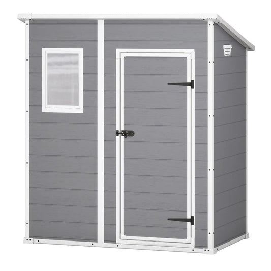 Abri de jardin - Keter Manor Pent gris -  Avec fenêtre frontale - 183.5x111x200.5 cm