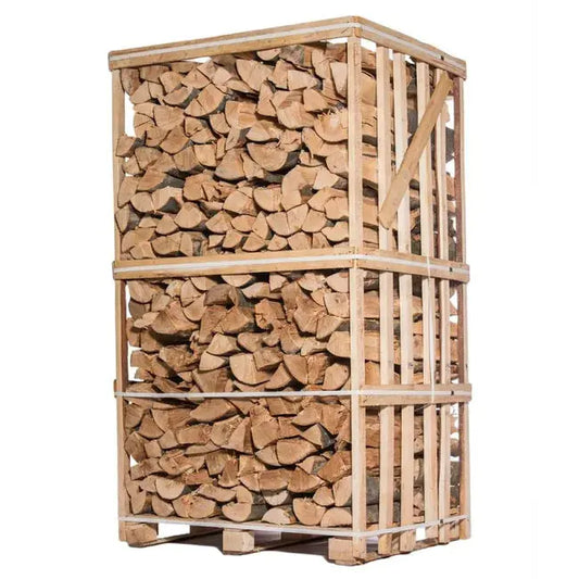 Palette de bois 2,5 stères 50cm bois de chauffage sec étuvé – box de bûches coupées fendues de 2,1m3 chêne / hêtre / châtaigniers Mandin Bois