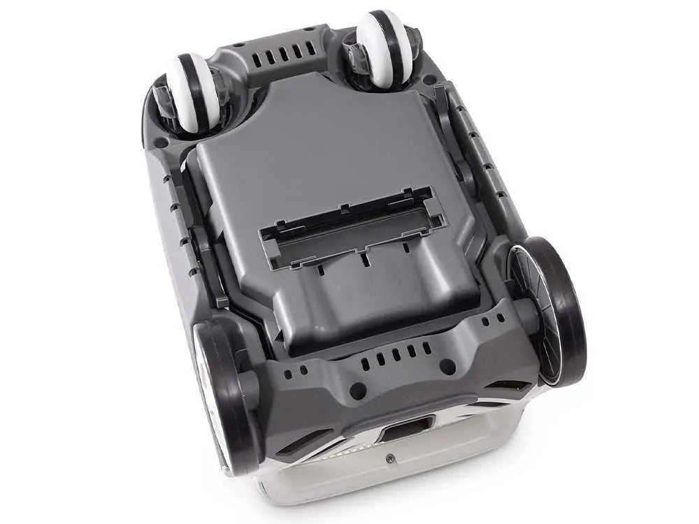 Robot nettoyeur hydraulique Intex ZX100 28006EX pour piscine hors-sol avec nettoyage automatique du fond, double brosse rotative, filtration fine 0,15 mm et fonctionnement sans électricité.
