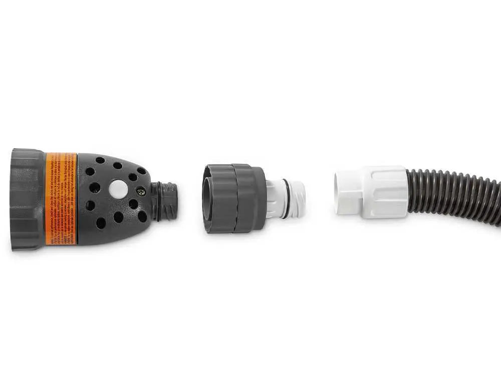 Robot nettoyeur hydraulique Intex ZX100 28006EX pour piscine hors-sol avec nettoyage automatique du fond, double brosse rotative, filtration fine 0,15 mm et fonctionnement sans électricité.