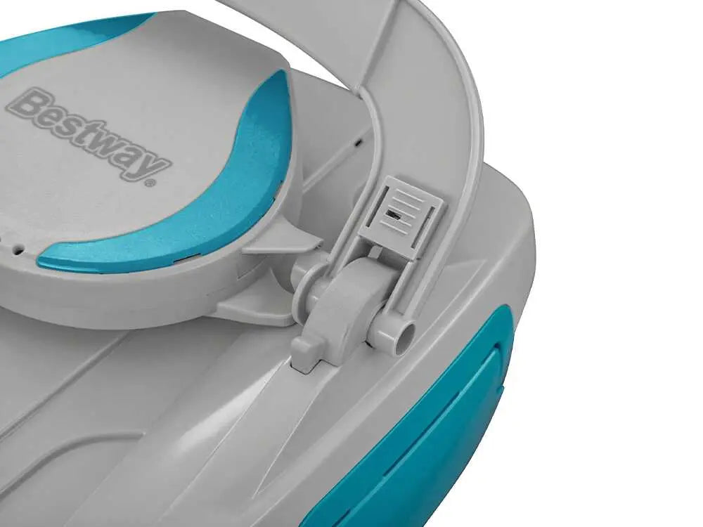 Robot aspirateur rechargeable Bestway Aquatronix G100 sans fil pour piscine hors-sol avec nettoyage automatique du fond, batterie rechargeable et fonctionnement autonome simple et efficace.