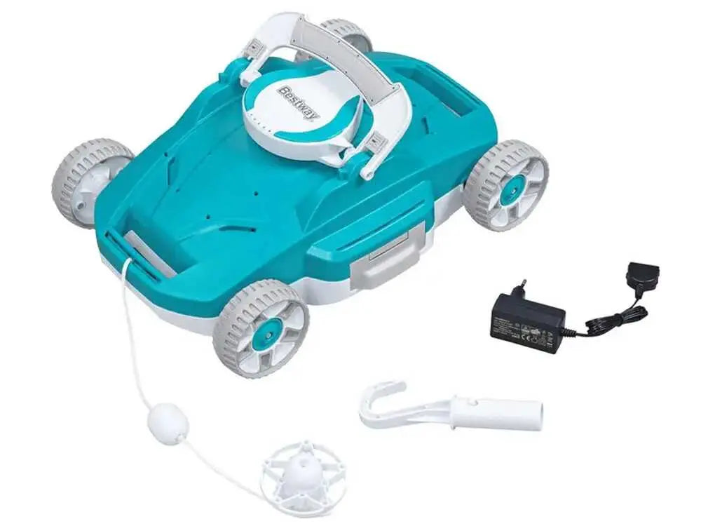 Robot nettoyeur piscine Bestway Aquatronix G200 sans fil avec autonomie 90 minutes, nettoyage automatique du fond, bac de récupération 3,5 L et compatibilité piscines hors-sol jusqu’à 50 m².