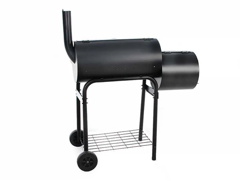 Barbecue à charbon Royal Food CB 400-2 avec fumoir intégré, cuisson indirecte et grilles inox. Compact, performant et idéal pour grillades, fumage et cuisson lente jusqu’à 8 personnes.