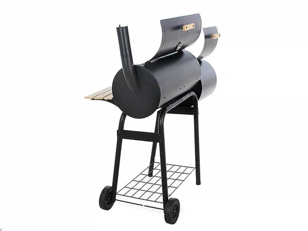 Barbecue à charbon Royal Food CB 400-2 avec fumoir intégré, cuisson indirecte et grilles inox. Compact, performant et idéal pour grillades, fumage et cuisson lente jusqu’à 8 personnes.