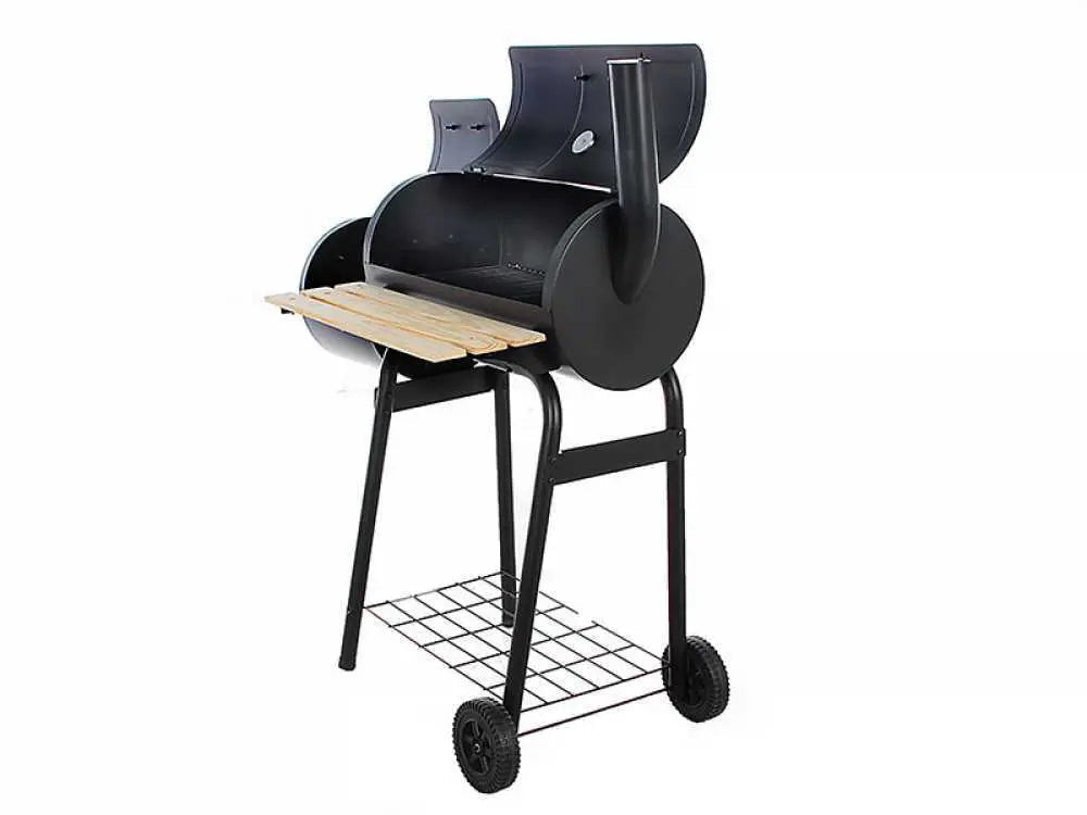 Barbecue à charbon Royal Food CB 400-2 avec fumoir intégré, cuisson indirecte et grilles inox. Compact, performant et idéal pour grillades, fumage et cuisson lente jusqu’à 8 personnes.
