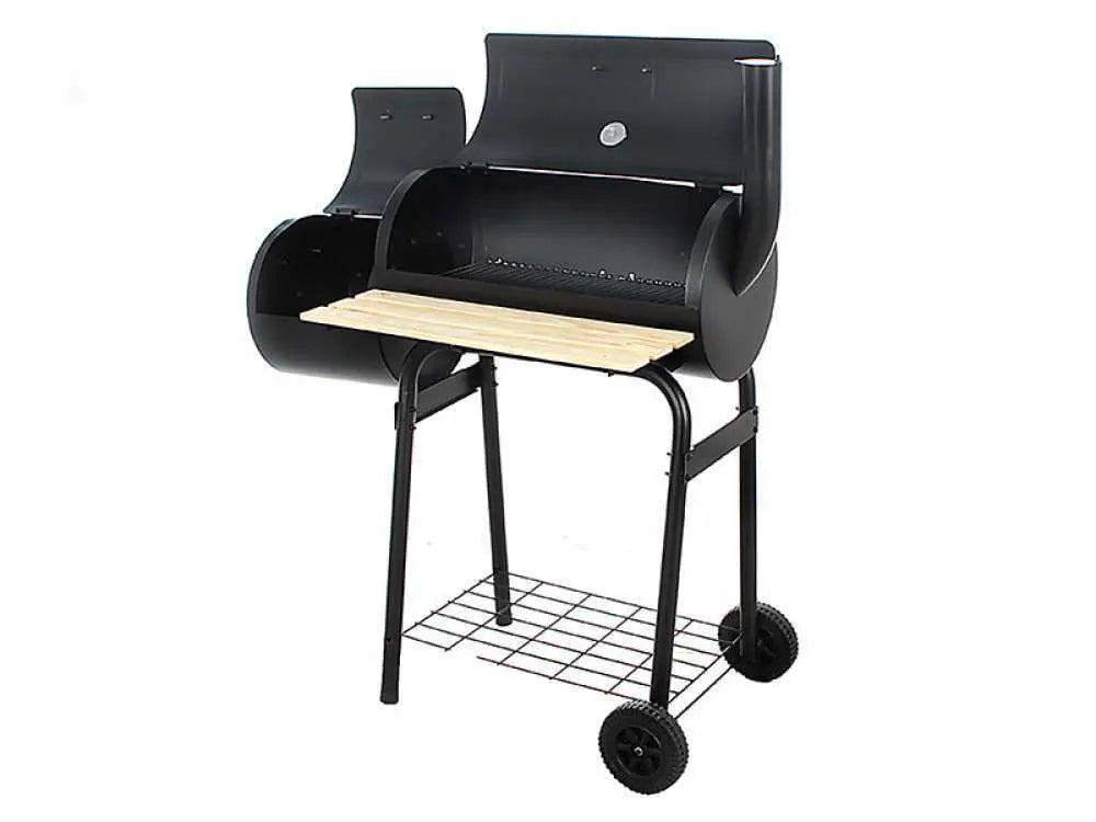 Barbecue à charbon Royal Food CB 400-2 avec fumoir intégré, cuisson indirecte et grilles inox. Compact, performant et idéal pour grillades, fumage et cuisson lente jusqu’à 8 personnes.