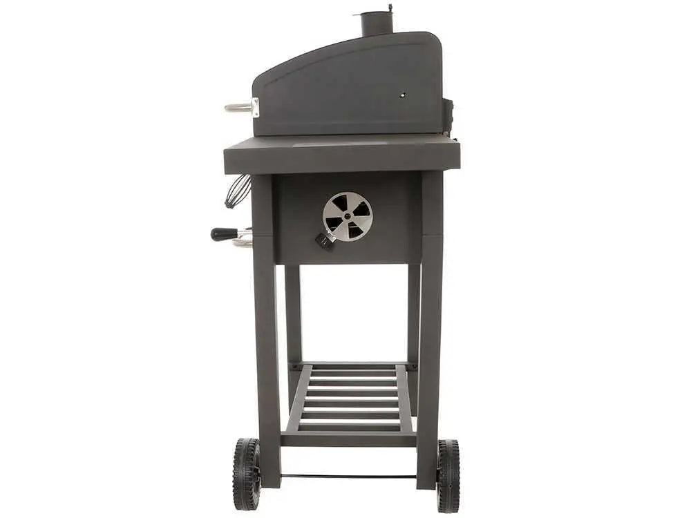 Barbecue à charbon Royal Food CB1450 Small avec grilles inox, couvercle et bac à charbon réglable. Compact, pratique et idéal pour terrasse, balcon et grillades jusqu’à 5 personnes.