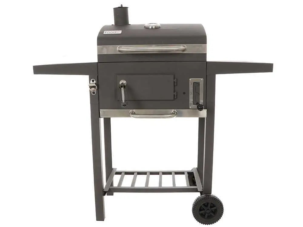 Barbecue à charbon Royal Food CB1450 Small avec grilles inox, couvercle et bac à charbon réglable. Compact, pratique et idéal pour terrasse, balcon et grillades jusqu’à 5 personnes.