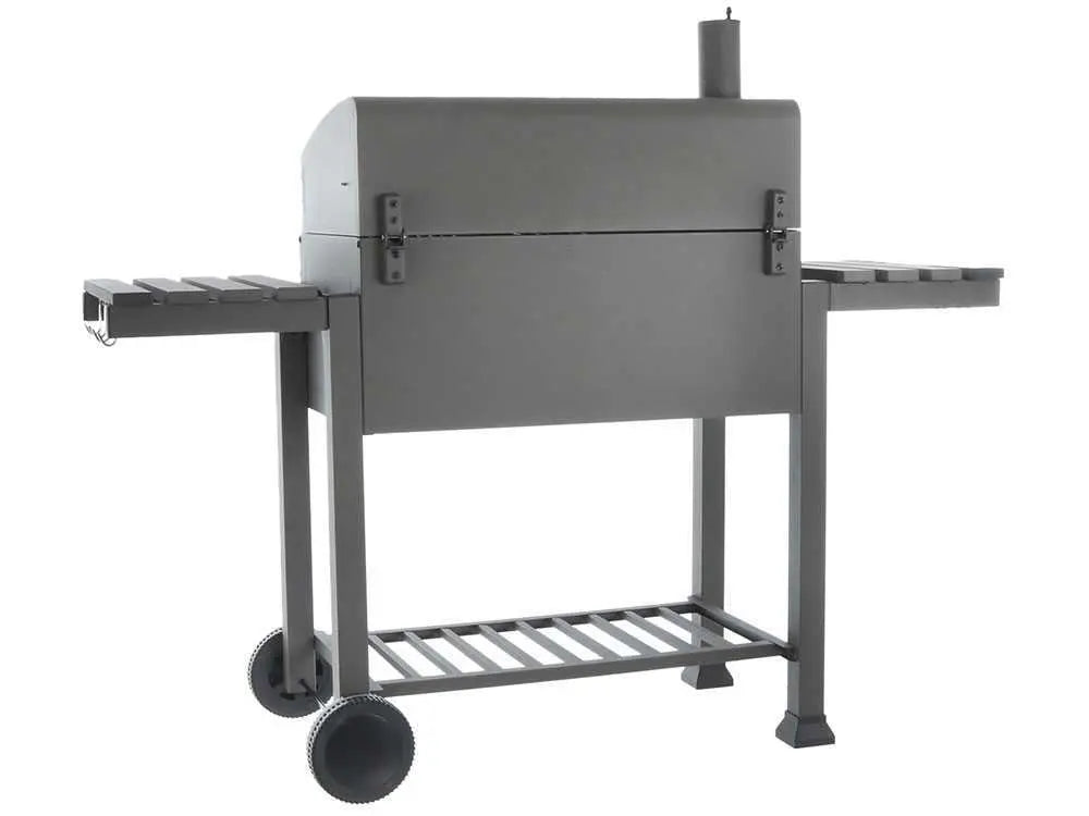 Barbecue à charbon Royal Food CB3000 Large avec grilles inox, couvercle, thermomètre et bac à charbon réglable. Grande surface de cuisson 3000 cm² idéale pour 12 à 15 personnes.