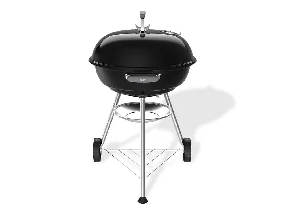 Barbecue à charbon Weber Compact Kettle 57 cm avec couvercle, cuisson homogène et ventilation réglable. Idéal pour grillades familiales jusqu’à 11 personnes avec cuisson directe et indirecte.