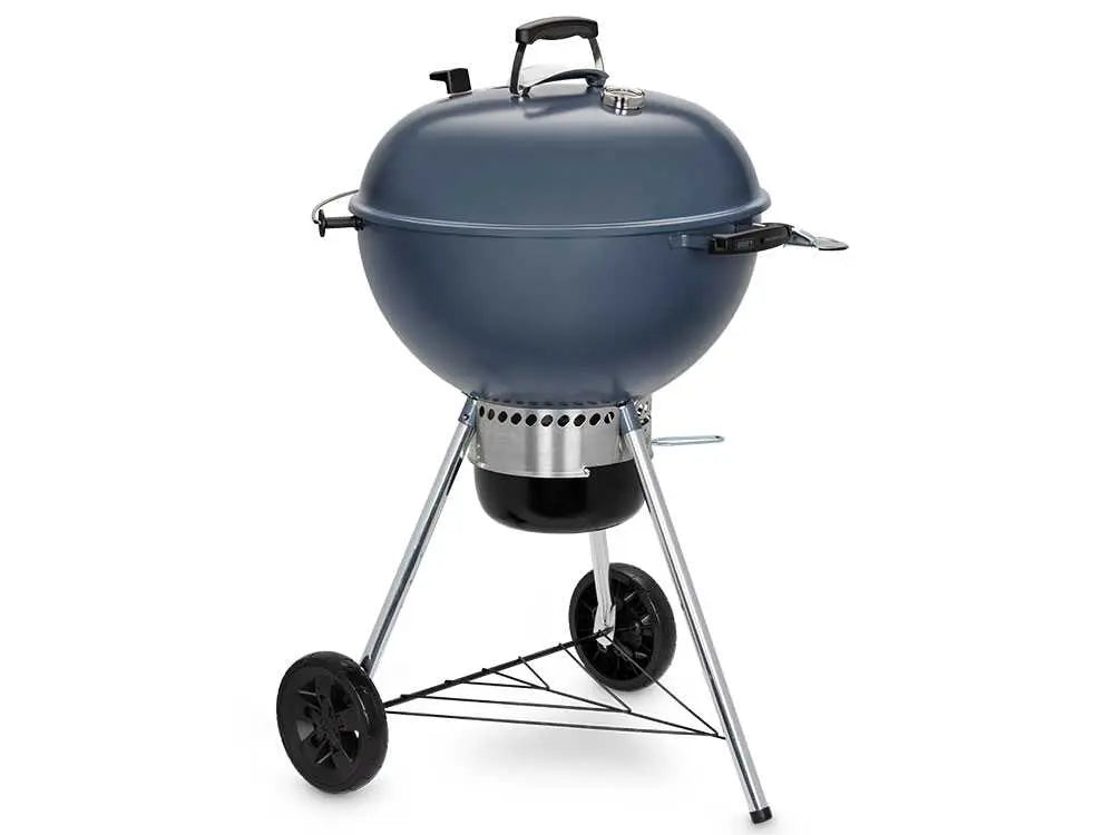 Barbecue à charbon Weber Master Touch GBS C-5750 Slate Blue avec grille Gourmet BBQ System, cuisson indirecte et système One-Touch. Barbecue premium Weber idéal pour grillades, fumage et Low &amp; Slow jusqu’à 11 personnes.