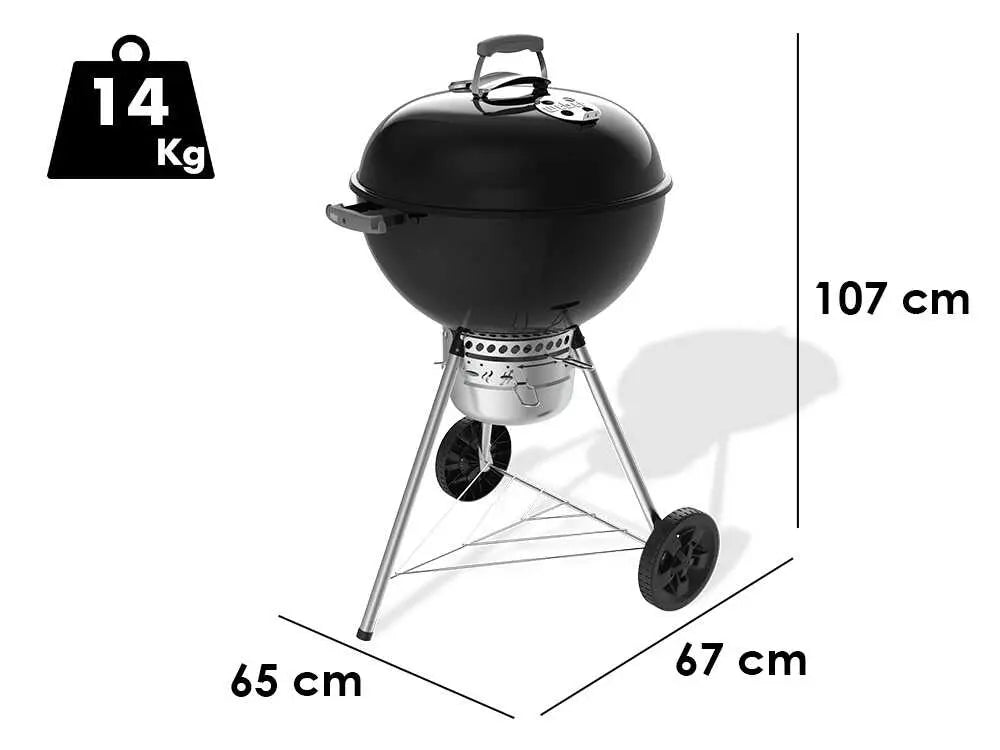 Barbecue à charbon Weber Original Kettle Premium 57 cm avec grille articulée, système One-Touch et cuisson indirecte. Barbecue premium idéal pour grillades, Low & Slow et repas jusqu’à 11 personnes.
