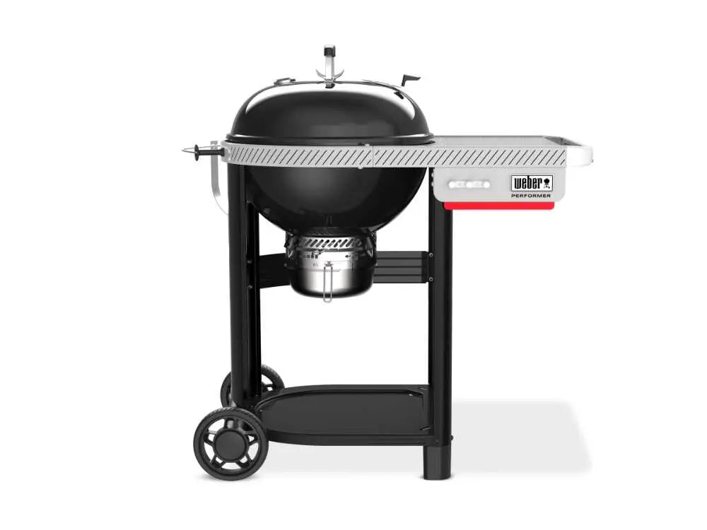 Barbecue à charbon Weber Performer avec grille Ø57 cm, système One-Touch, tablette latérale et cuisson indirecte. Barbecue premium idéal pour grillades, fumage et cuisson au charbon Weber.